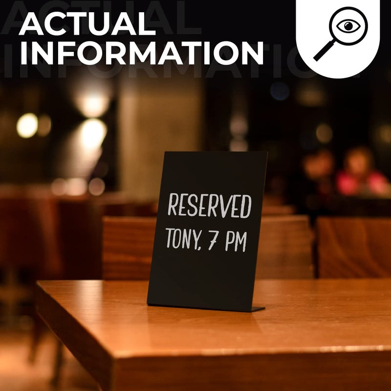 IRICUS Mini Tabletop Chalkboard Sign A5 - Menu Chalkboard Stand for Wedding Table 8â€x - Tabletop Chalkboard Signs for Tables with Stand - Event Place Cards - Table Chalkboard Signs with Stand Up Chalkboard - Image 3